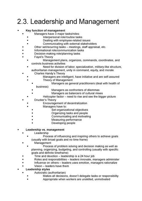 2 - 123 - 2. Leadership and Management Key function of management ...