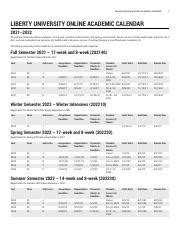 Liberty University Online Academic Calendar 2024-2025: Term | Course Hero