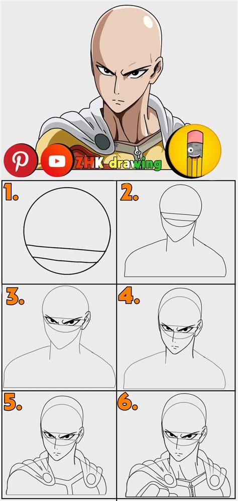 Image result for Saitama Drawing Tutorial