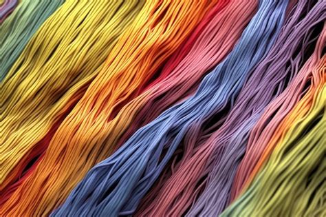 A closeup of colorful threads | Premium AI-generated image