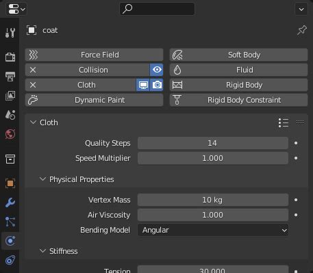 Image result for Blender 2.9 Cloth Simulation Parameters