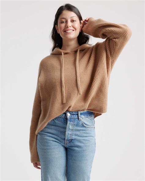 Women's Mongolian Cashmere Fisherman Pullover Hoodie