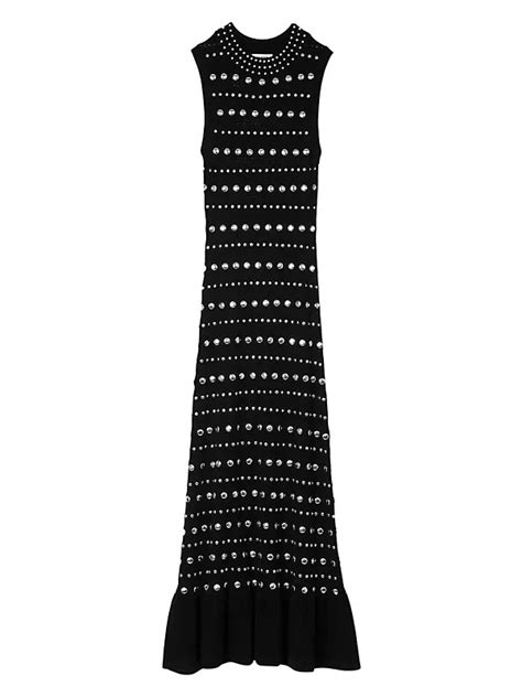 Shop Sandro Knit Maxi Dress with Studs | Saks Fifth Avenue
