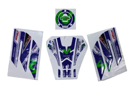 Yamaha R15 V3 Compatible 3D like Tank Pad Combo With Knee Pad Blue-Green