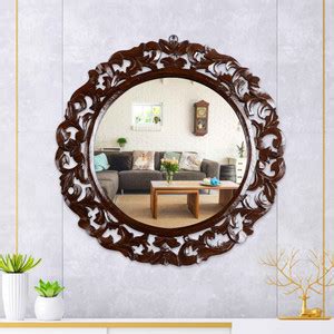 Timberly Wooden Wall Decorative Vintage Sunburst Mirror for Living Room ...