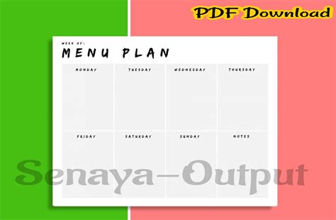 Menu Plan Printable 的图像结果