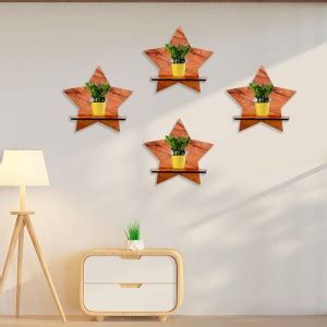 Craftnests Star Shape Wall Shelf Set MDF (Medium Density Fiber) Wall ...