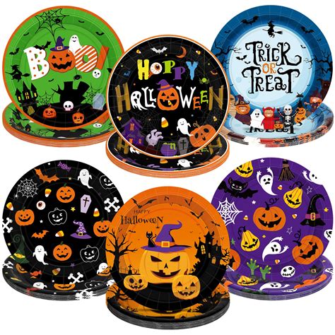 Amazon.com: QZYL 50 PCS Halloween Plates, 9'' Halloween Paper Plates ...