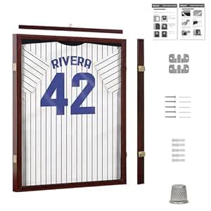 Jersey Display Frame Mahogany Finish Case Large Shadow Box Lockable ...