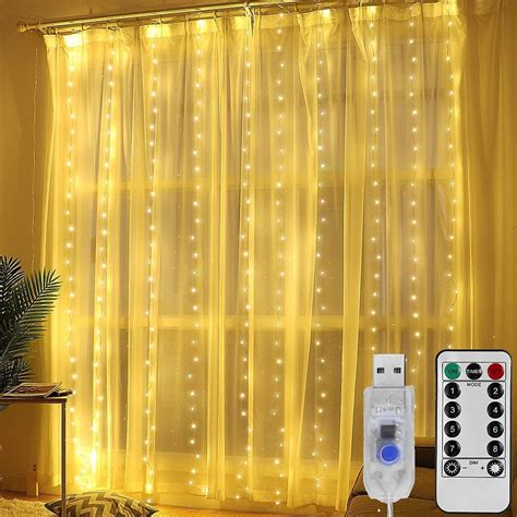 Buy MIRADH 300 LED Fairy Curtain String Lights 9.8Ftx9.8Ft – USB ...