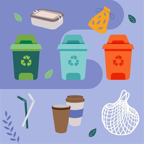 Hand drawn flat design zero waste collection | Free Vector