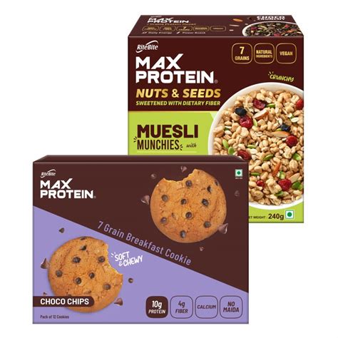 RiteBite Max Protein Muesli Munchies Nuts & Seeds (Pack of 1), 240g ...