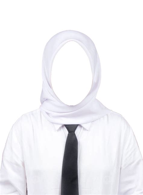 White Shirt Women Hijab And Black Tie Photo Template, Shirt, White ...