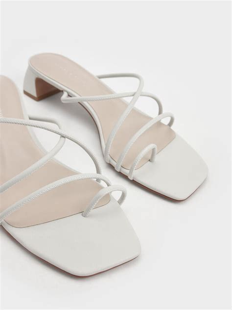 White Meadow Strappy Toe Ring Sandals - CHARLES & KEITH IN