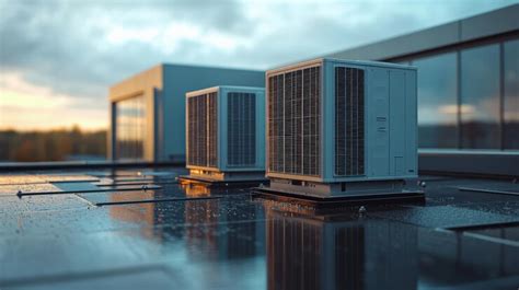 Industrial air compressors on rooftop installation | Premium AI ...