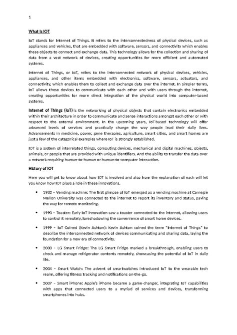 IOT UNIT I - this is internet of things lecture notes - What is IOT IoT ...