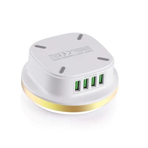 Smart LED Bedside Phone Charger,Bedside Lamp/Nightstand Lamp with 2 ...