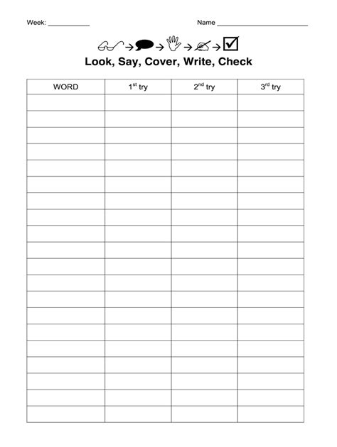 Look Say Cover Write Check Form - Fill Online, Printable, Fillable ...