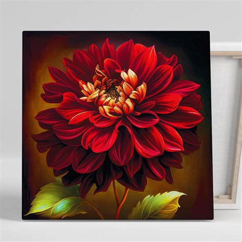 Vibrant Red Floral Canvas Print for Living Room Bedroom Home and Offic ...