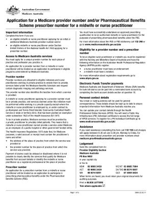 Fillable Online medicareaustralia gov Application for Medicare provider ...