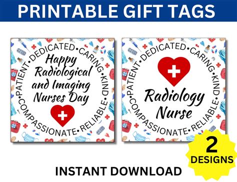 Buy Radiology Nurses Day Printable Gift Tags, Radiological & Imaging ...