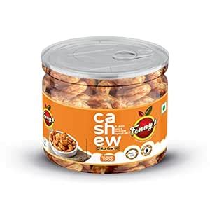 Fenny's Roasted Chilli Garlic Flavored Cashew (Kaju) 100 Gm Jar Pack of ...