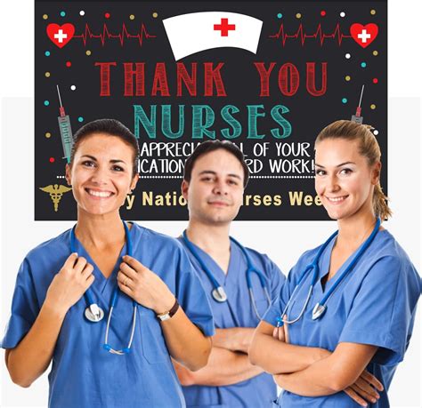 Buy Nurse Appreciation Week Banner Backdrop Decorations - Happy ...