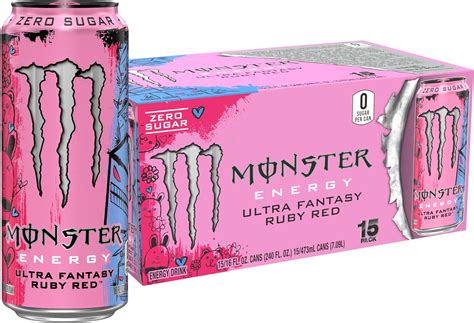 Monster Energy Ultra Fantasy Ruby Red, Sugar Free Energy Drink, 16 ...