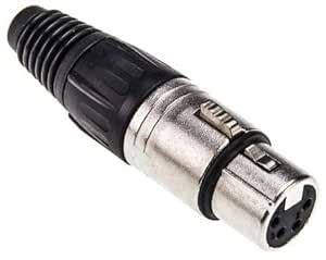 4 PIN Cable Mount XLR Connector, Female, Silver Over Nickel Plated ...