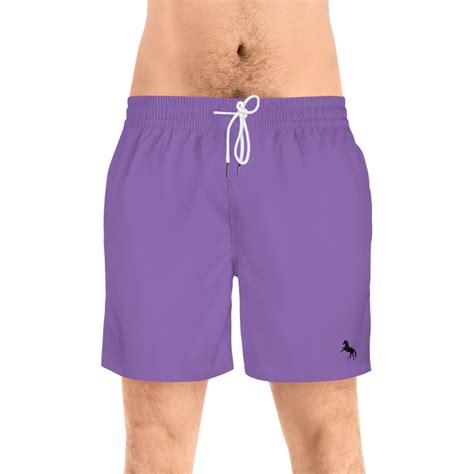 Men's Mid-length Swim Shorts, Cool Shorts for Men, Men's Light Purple ...