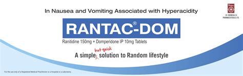 Rantac DOM Tablet (Ranitidine Domperidone)- Dosage, Usage, and side effects