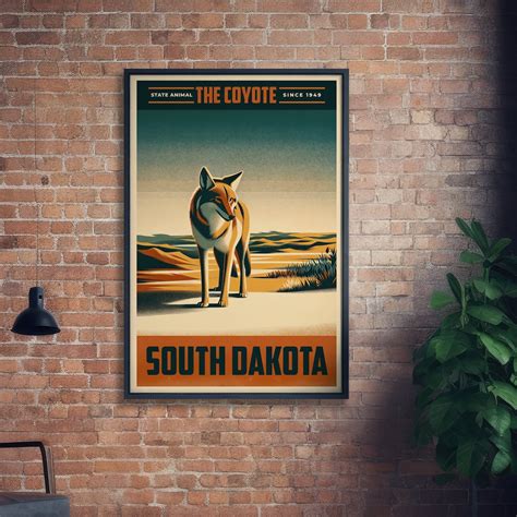 South Dakota State Animal | Vintage Prints | Coyote | Print at Home ...