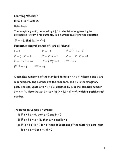 Image result for Complex Numbers Short Notes