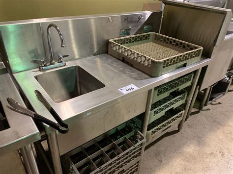 STAINLESS STEEL COMMERCIAL RESTAURANT SINK COMPLETE WITH DISH RACKS ...