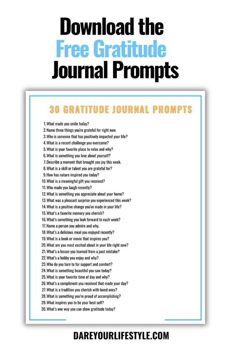 Free Printable Gratitude Journal Prompts Printable | Dare Your Lifestyle