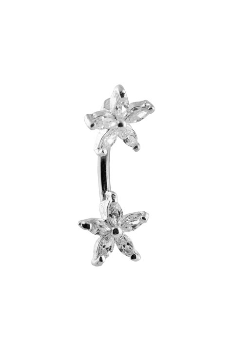 Elektra Floral Silver Belly Button Ring – Parman