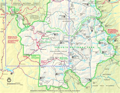Sequoia National Park tourist map - Ontheworldmap.com