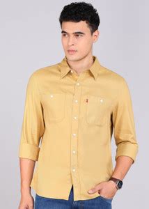 LEVI'S Men Solid Casual Brown Shirt - Buy LEVI'S Men Solid Casual Brown ...