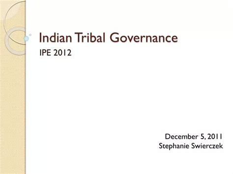 Tribal Leaders And Governance On Reservations