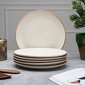 Buy miah decor Ceramic Dinner Plates Set of 6 (Size 10 inch) & Mini Dip ...