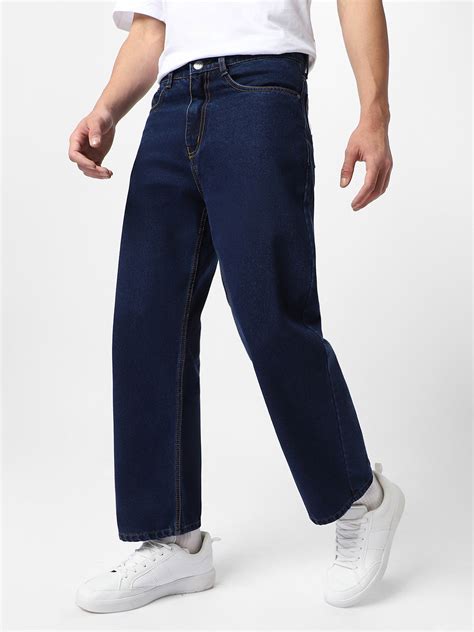 Buy Dark Blue Baggy Jeans Online in India at Best Price – Urbano Fashion