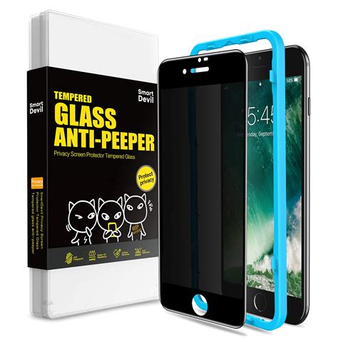 SMARTDEVIL [3 Pack Privacy Tempered Glass Screen Protector for iPhone 8 ...