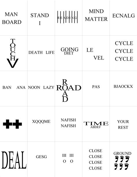 Rebus Printable Puzzles - Printable Learning Sheets