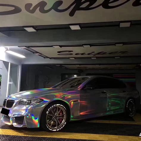 Best Gloss Silver Holographic Chrome Car Wrap | Aluko