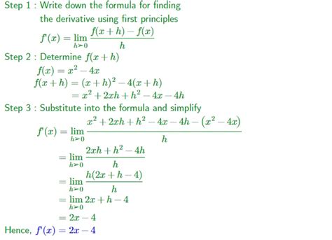 Differentiation Finding Gradient Function by Using First Principle 的图像结果