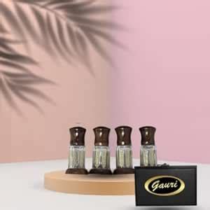 Attar Gift Set, 4 Bottles: Jannatul Firdous, Majmua, Brute, Musk, with ...