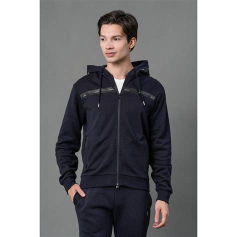 Men's Navy Blue Solid Hoodie | Redtape