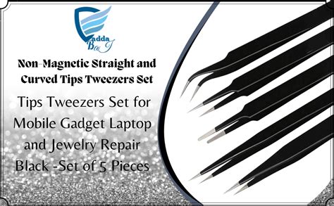 Vadda Bai 5-Piece Precision Anti-Static ESD Tweezers Set – Stainless ...