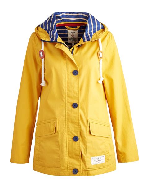 Yellow Tisbury Womens Nautical Jacket | Joules UK | Yellow rain jacket ...