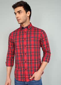 KILLER Men Checkered Casual Red Shirt - Buy KILLER Men Checkered Casual ...